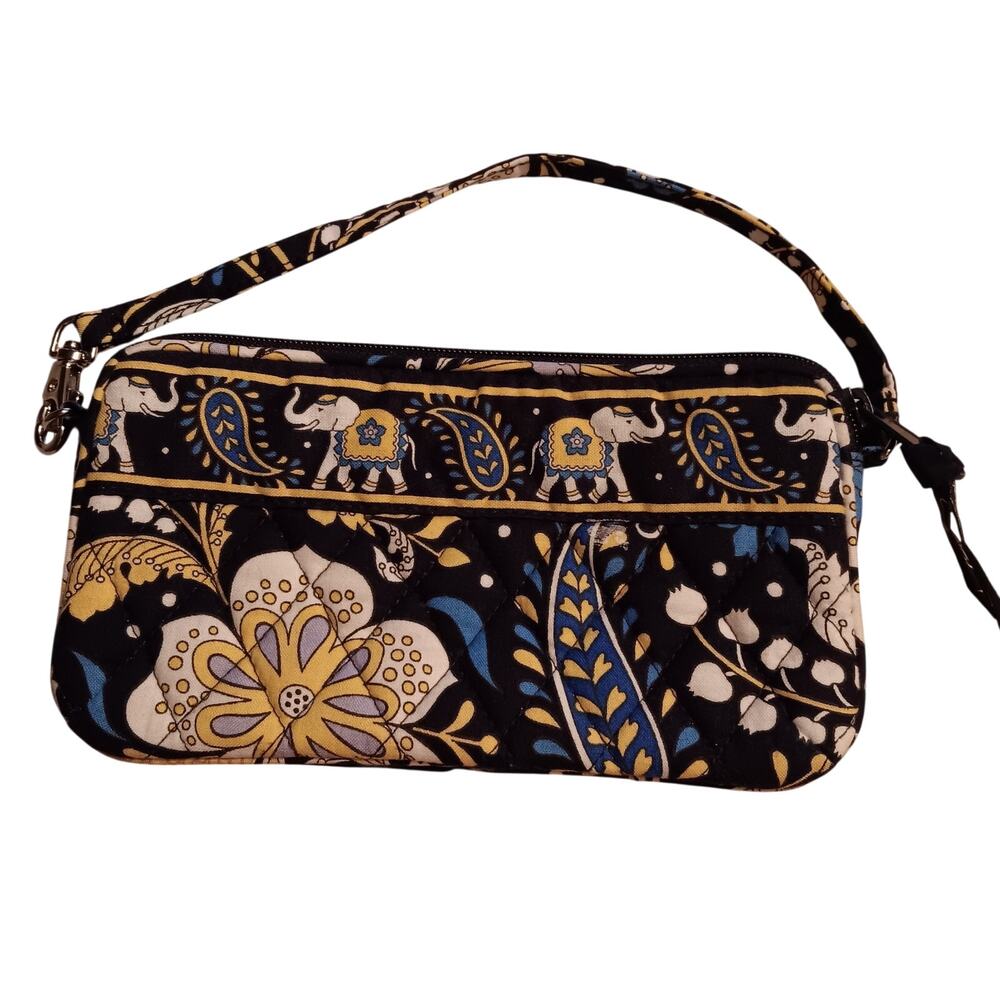 Vera Bradley Ellie Blue All-In-One Wallet Wristlet Elephants Retired 2012 NICE!